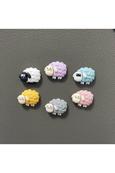 Choice مجموعة من 6 قطع من مغناطيسات الثلاجة بتصميم خروف كرتوني، ألوان متنوعة،...