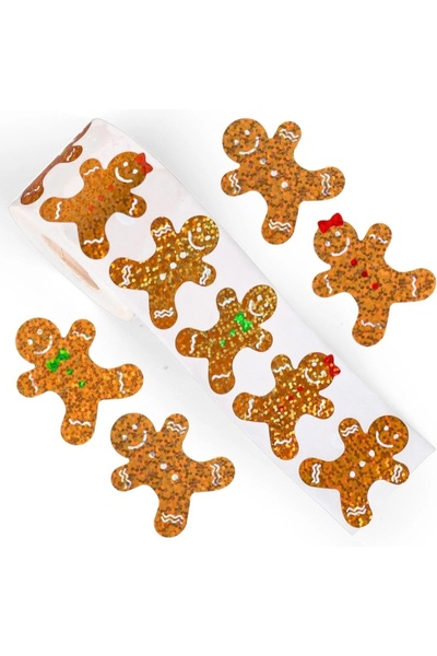 Choice ٥٠ قطعة من ملصقات رجل خبز الزنجبيل لعيد الميلاد، مغلفات كرتونية بتقنية...