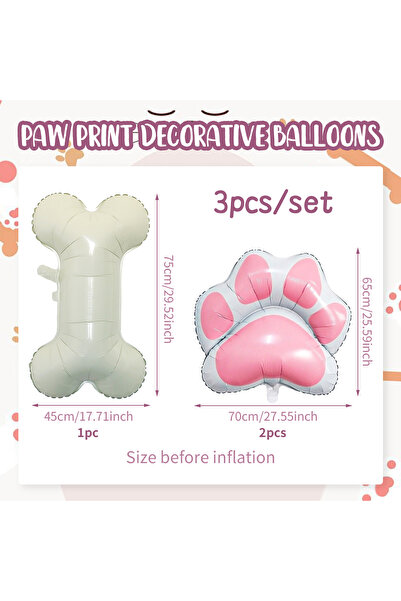 Choice Other 3pcs 3pcs pet party ballo, including pink paw and bone shaped al...