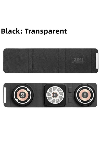 Choice1 شاحن لاسلكي مغناطيسي قابل للطي من فيكيفون، أسود اللون، 3 في 1، لشحن ا...