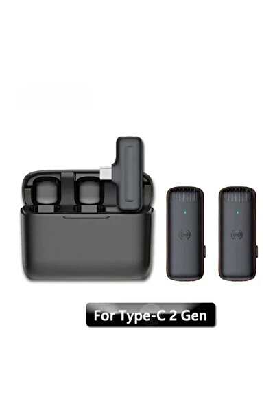 Choice1 ميكروفون لاسلكي 2 في 1 من النوع C-J3 بتردد 2.4 جيجا هرتز مع علبة شحن ...