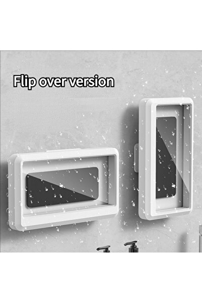 Choice1 حامل هاتف للاستحمام أبيض اللون، يدور 360 درجة، مصنوع من مادة ABS شفاف...