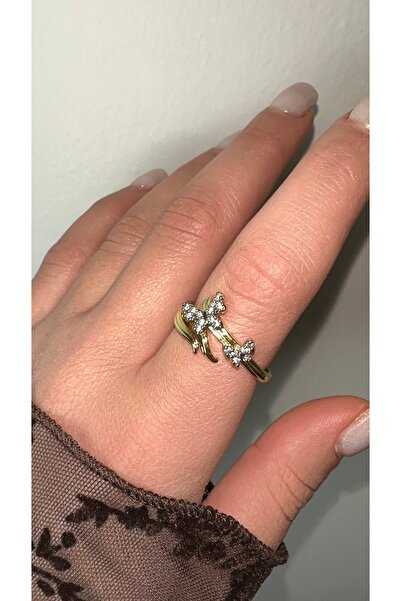 GLARE JEWELRY CO خاتم ذهبي فاخر من الفولاذ المقاوم للصدأ على شكل فراشة مكسيكية