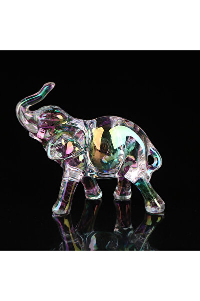 Choice1 تمثال فيل كريستالي لطيف متعدد الألوان، تمثال حيوان صغير، زينة فيل صغي...