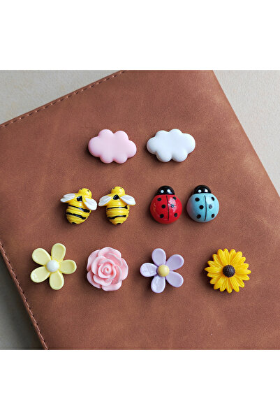 Choice ١٠ قطع من مغناطيسات الثلاجة المتنوعة على شكل نحلة، خنفساء، زهرة، وسحاب...