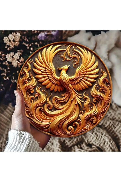 Choice6 20x20cm phoenix 8in Round Vintage Bird Wooden Pendant Flat Color Prin...