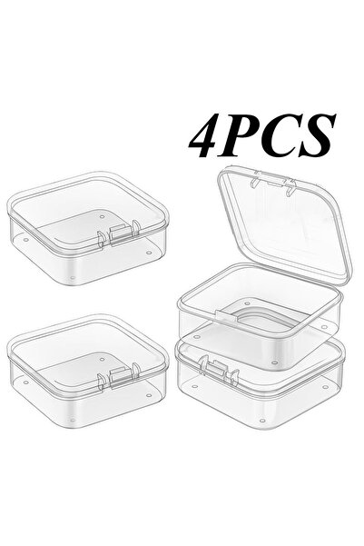 Choice علبة تخزين بلاستيكية شفافة مكونة من 4 قطع، علبة تخزين محمولة متعددة ال...
