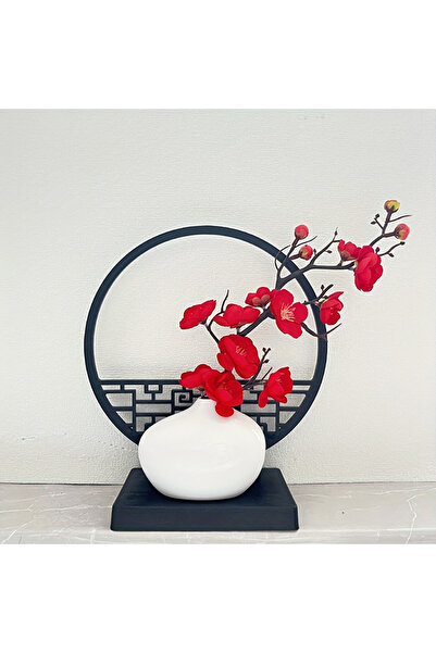 choice2 طقم زهور البرقوق الاصطناعية الأنيق باللون الأحمر، 15 سم، قطعة واحدة، ...