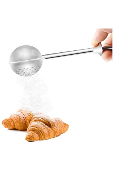 Choice منخل دقيق فضي للخبز، منفضة سكر بودرة مع غطاء من الفولاذ المقاوم للصدأ ...
