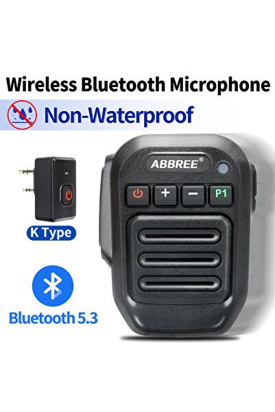 Choice3 ميكروفون لاسلكي أسود من ABBREE مزود بتقنية بلوتوث PTT وميكروفون مكبر ...