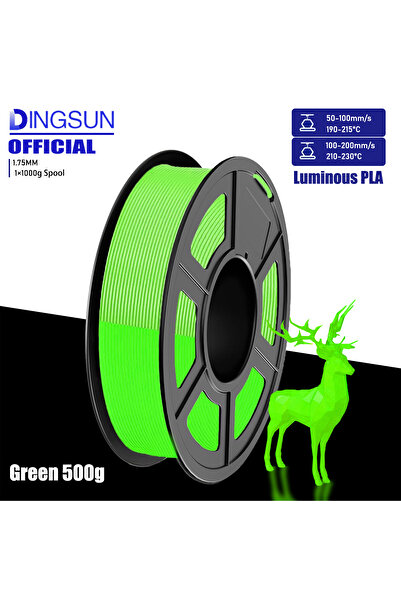 Choice4 L Green 1000g DINGSUN Glow in The Dark Rapid PLA Filament 1.75mm, Hig...