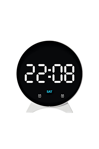 Choice7 ساعة رقمية تعمل بمنفذ USB، مزودة بخاصية التوقيت الصيفي، تعرض درجة الح...