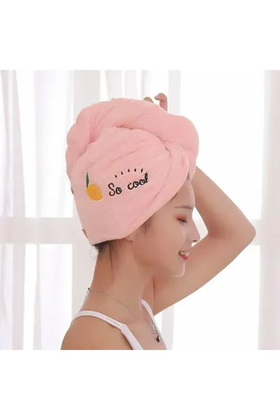 Choice4 AE108 Dry Hair Towel Embroidered Coral Velvet Ladies Microfiber Soft ...