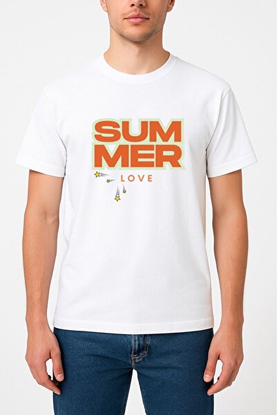 T-MUCH WHITE PREMIUM T-SHIRT SUMMER IS LOVE