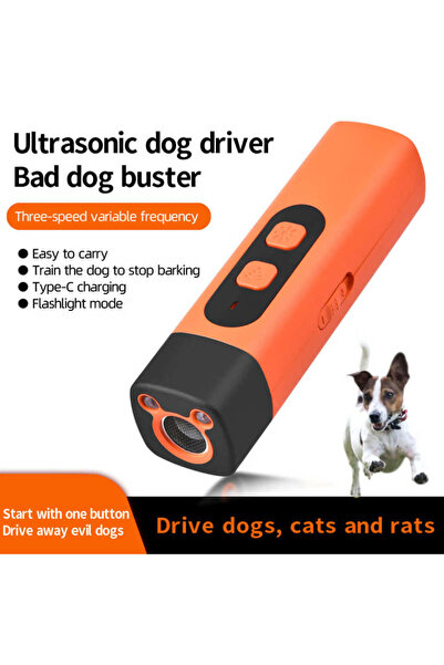 Choice جهاز طرد الكلاب البرتقالي ذو المقاس الواحد مع مصباح LED، جهاز طارد للك...