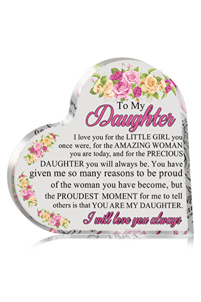 Choice 10x10cm 1PC 1PC Heart Shape Acrylic Plaque,To Daughter Love Mom, Gradu...