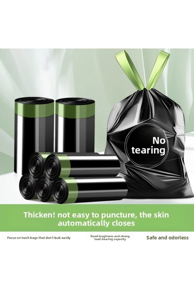 Choice3 55 65cm black Drawstring garbage bag for household use, thickened han...