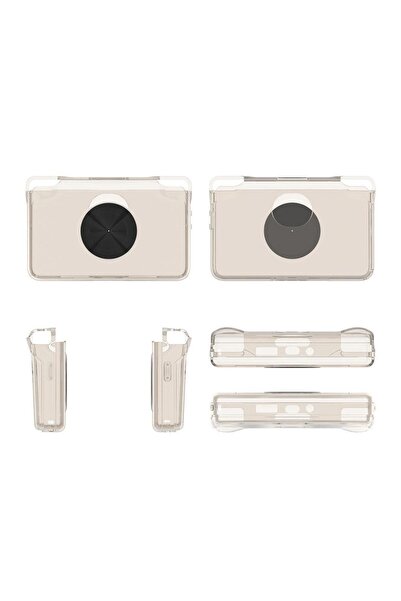 Choice جراب رمادي شفاف لهاتف ريترويد باكت فليب 2 بالم، غطاء حماية من مادة TPU...