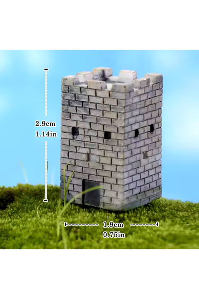 Choice قطعة واحدة مربعة، قطعة واحدة من الراتنج، تمثال جداري لقلعة قديمة، ديكو...
