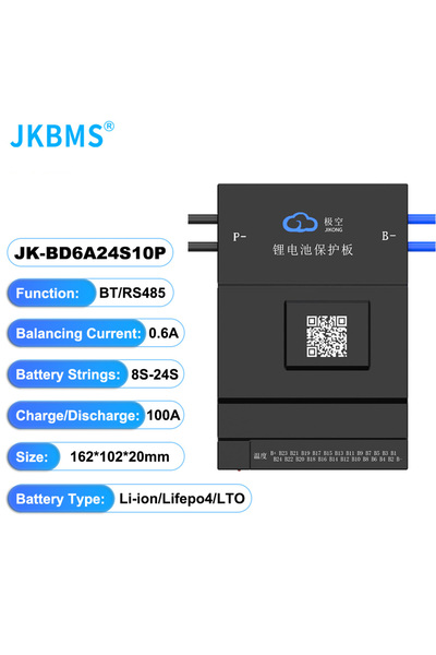 Choice1 JK-BD6A24S10P JKBMS JIKONG Smart Active Balance BMS (Model 0.6A)100A ...