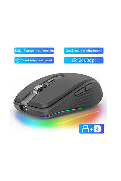 Choice1 ماوس لاسلكي قابل لإعادة الشحن بتقنية بلوتوث 2.4 جيجا هرتز، ثنائي الوض...