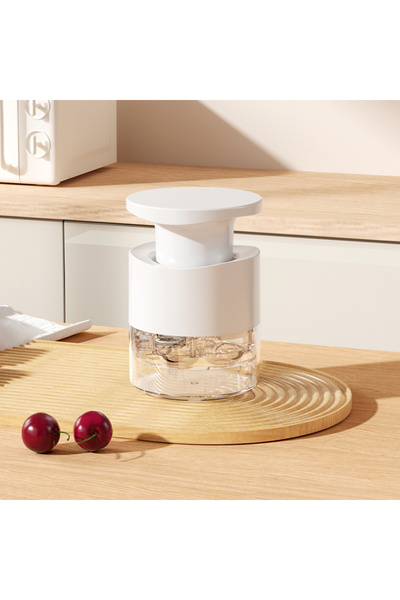 Choice WHITE Easy-Press Cherry and Jujube Pitter with 7 Holes – Transparent P...