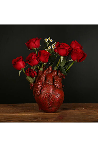 Choice red Popular cross-border new texture heart vase flower cuttings home d...
