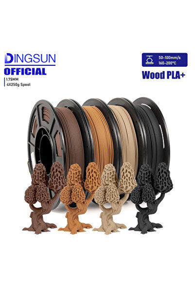 Choice4 4 Color set 1000g Wood Color Filament 1.75 PLA+, Wood PLA+ Filament,2...