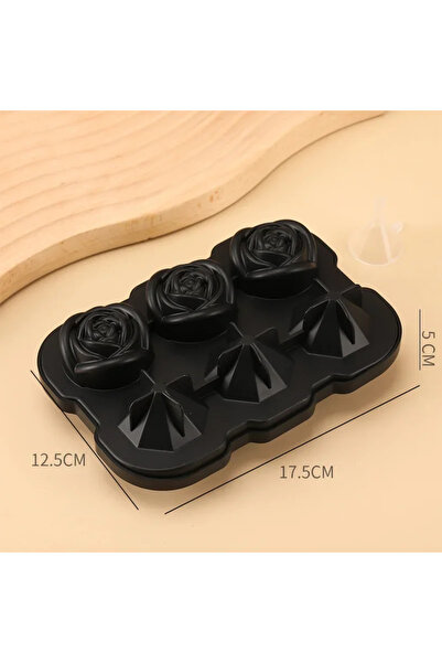 Choice black Premium Silicone Diamond Rose Ice Cube 6 Diamond Rose Ice Cube M...