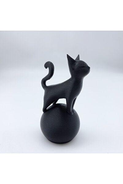 Choice تمثال قطة سوداء على كرة - تمثال قطة ثلاثي الأبعاد فني جالس، ديكور أسود...