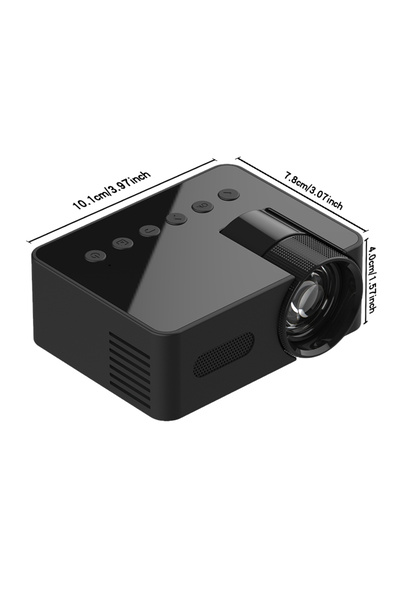 Choice جهاز عرض محمول أسود اللون YT100. يدعم العرض عالي الدقة. جهاز عرض صغير....