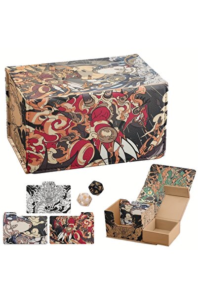 Choice صندوق أدراج مغناطيسي أحمر اللون، مزود بـ 100+ جانب، وصندوق بطاقات جلد ...