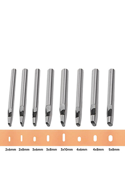 Choice 8pcs 8 Size Oval Hole Punch for Leather 2mm-5mm, Leather Craft Punch T...