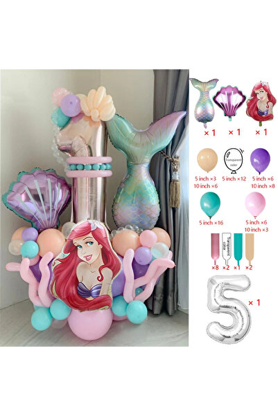 Choice6 1pack 5 78Pcs Cartoon Mermaid Princess Theme Party Ballo Ariel Number...