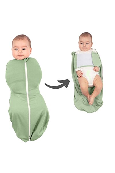 Kidizi Sistem de infasat cu fermoar dublu SnugPod UP Green S, pentru nou-nasc...