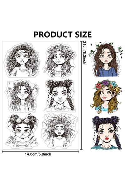 Choice7 AECH-18842 ورقة واحدة من طوابع شعر نسائية شفافة، خلفيات شعر نسائية مر...