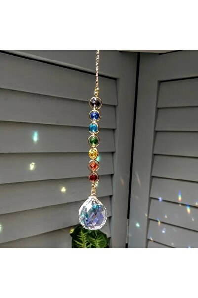 Choice قطعة واحدة من منشور كريستالي ملون على شكل قوس قزح مع سلسلة تعليق، مثال...