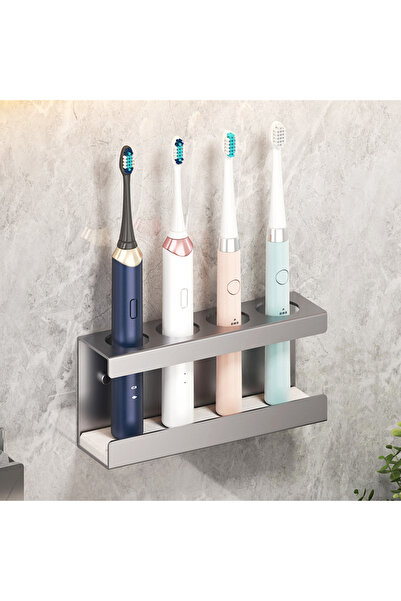 Choice حامل فرشاة أسنان من الفولاذ المقاوم للصدأ باللون الرمادي، يُثبت على ال...