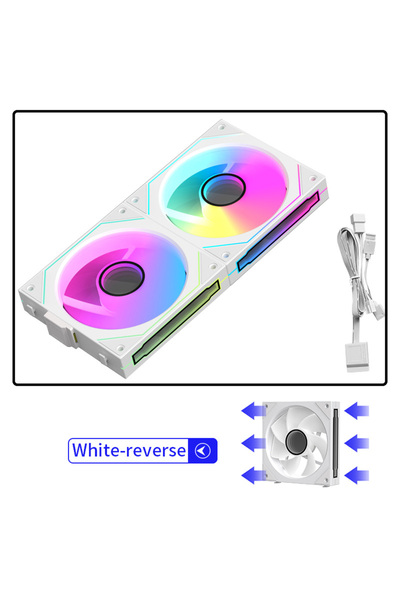 Choice3 مروحة تبريد كمبيوتر لاسلكية ثنائية المراوح من Coolcirc، بإضاءة A-RGB ...