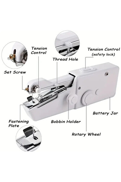 Choice white 1pc Handheld Sewing Machine Mini Sewing Machine, Portable Sewing...