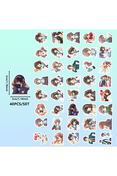 Choice 6×5.2×0.5 سم 754D-هاروهي سوزوميا، 40 قطعة من منتجات مانغا "كآبة هاروهي...