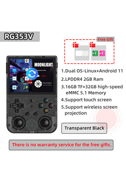 Choice4 جهاز ألعاب ريترو 64 جيجابايت RG353V-أسود من أنبيرنيك RG353V RG353VS R...