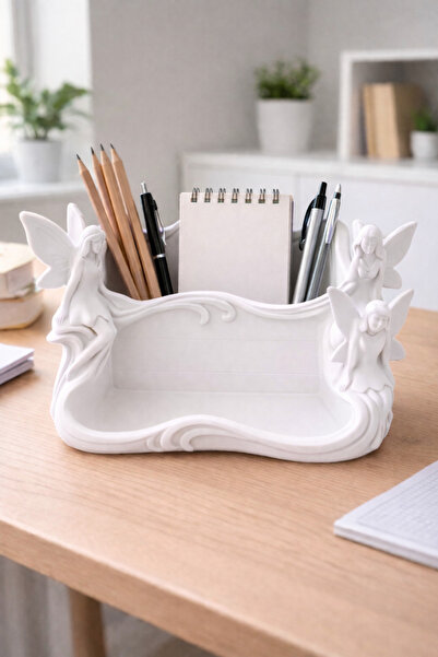 Vescarri Fairy Themed Desktop Organizer – Aesthetic Pen Holder & Brush Holder