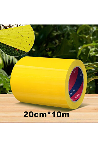 Choice 20cm x 10m 1 Roll Bright Yellow Double-Sided Adhesive Insect Barrier T...