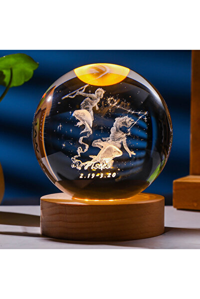 Choice3 كرة كريستالية ثلاثية الأبعاد على شكل برج الحوت، 6 سم، مصباح ليلي محفو...