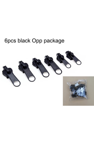 Choice1 Black 6Pcs Universal Instant Fix Zipper 3 Sizes Repair Kit Replacemen...