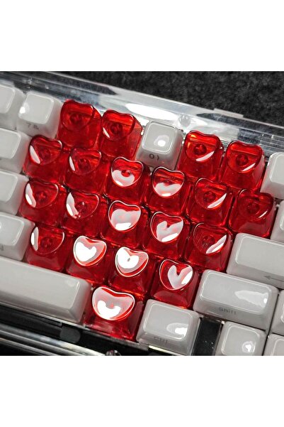 Choice4 أغطية مفاتيح لوحة مفاتيح ميكانيكية 21 مفتاحًا باللون الأحمر، غطاء مفت...