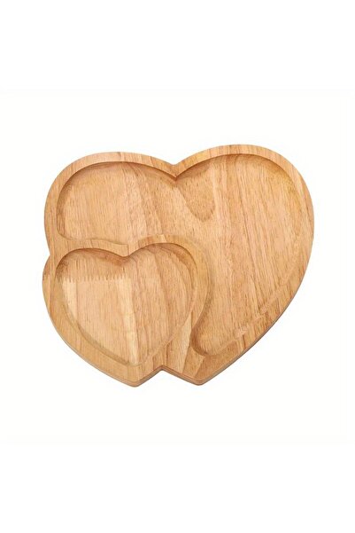 Choice 1PC 1PC Wood Double Heart Shape Snack Fruit Dry Fruit Plate Handmade S...