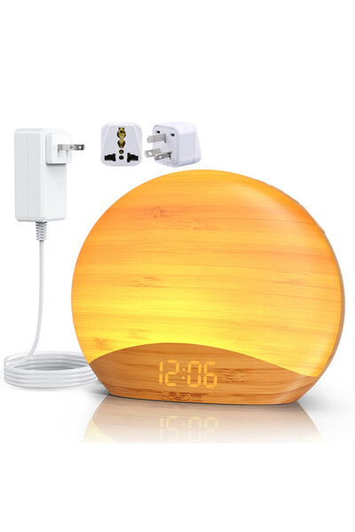 Choice1 Australian Natural Wood Grain Sound Machine Sunrise Alarm Clk,26 Natu...
