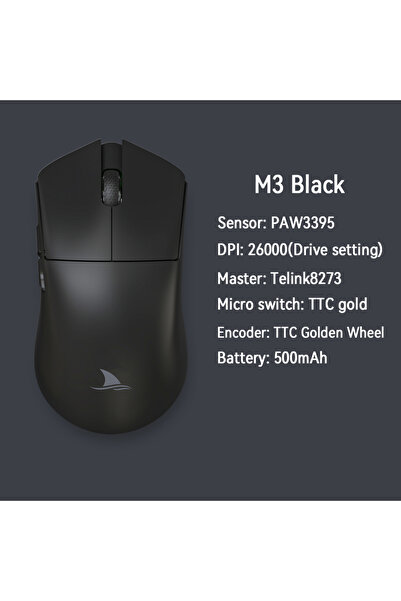 Choice1 ماوس الألعاب اللاسلكي بلوتوث دارموشارك M3 من موتوسبيد، أسود اللون، بد...